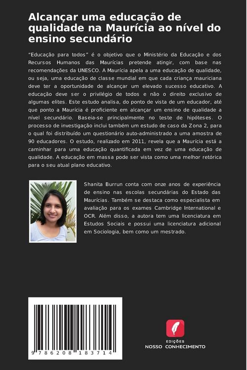 Produktbild: Alcan&ccedil;ar uma educa&ccedil;&atilde;o de qualidade na Maur&iacute;cia ao n&iacute;vel do ensino secund&aacute;rio