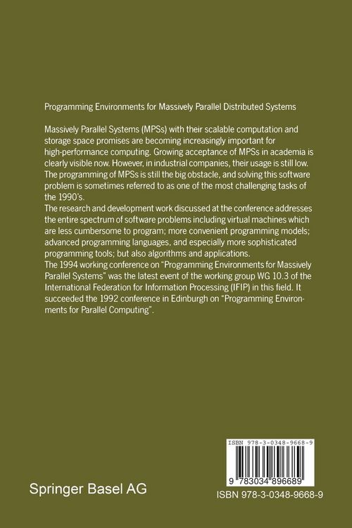 Produktbild: Programming Environments for Massively Parallel Distributed Systems