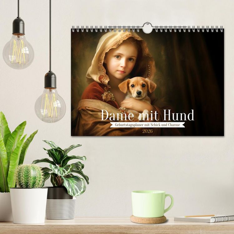 Produktbild: Dame mit Hund (Wandkalender 2026 DIN A4 quer), CALVENDO Monatskalender
