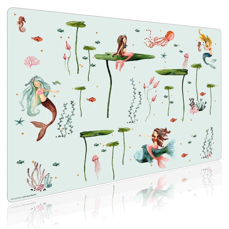 Produktbild: Cover-your-desk Schreibtischunterlage f&uuml;r Kinder und Erwachsene Meerjungfrau, aus hochwertigem Vinyl , 60 x 40 cm