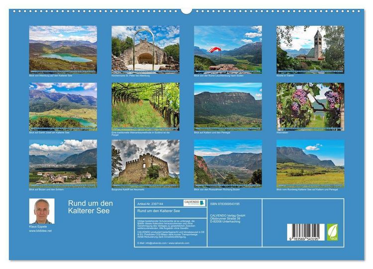 Produktbild: Rund um den Kalterer See (hochwertiger Premium Wandkalender 2027 DIN A2 quer), Kunstdruck in Hochglanz