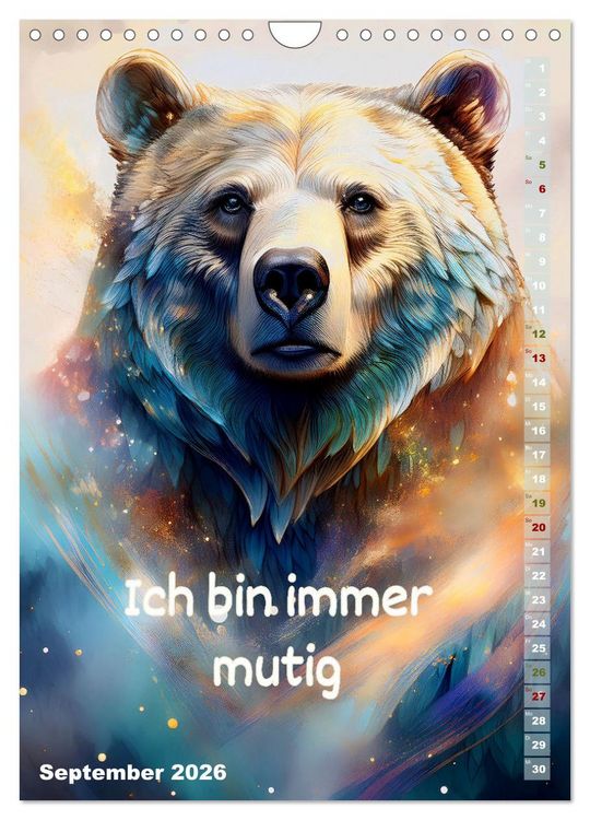 Produktbild: Ich bin stark - Ein tierischer Affirmationskalender (Wandkalender 2026 DIN A4 hoch), CALVENDO Monatskalender