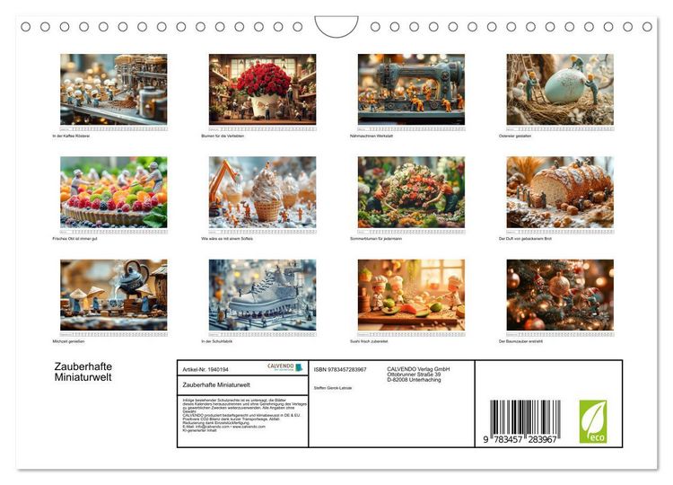 Produktbild: Zauberhafte Miniaturwelt (Wandkalender 2026 DIN A4 quer), CALVENDO Monatskalender