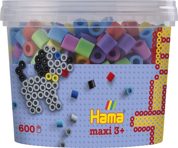 Produktbild: Hama 8571 - My first Hama B&uuml;gelperlen Maxi 3+, Dose mit ca. 600 St&uuml;ck, Pastell Mix