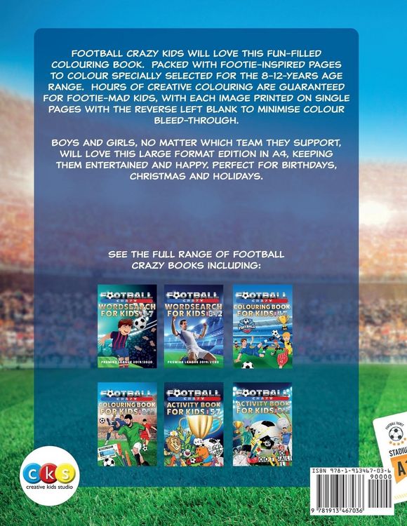 Produktbild: Football Crazy Colouring Book For Kids Age 8-12