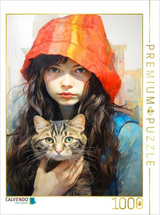 Produktbild: CALVENDO Puzzle Mann und Katze | 1000 Teile Lege-Gr&ouml;&szlig;e 64x48cm Foto-Puzzle f&uuml;r gl&uuml;ckliche Stunden