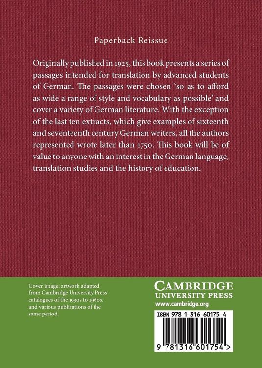 Produktbild: Passages from German Authors for Unseen Translation