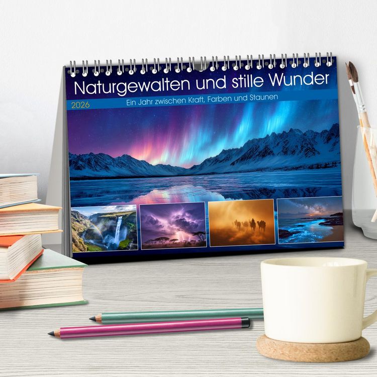 Produktbild: Naturgewalten und stille Wunder (Tischkalender 2026 DIN A5 quer), CALVENDO Monatskalender