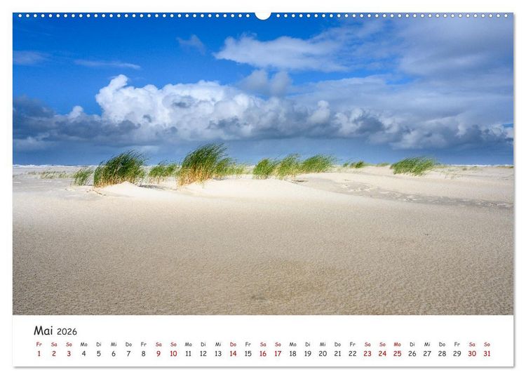 Produktbild: Nordsee, Meer, Strand und Wind (hochwertiger Premium Wandkalender 2026 DIN A2 quer), Kunstdruck in Hochglanz