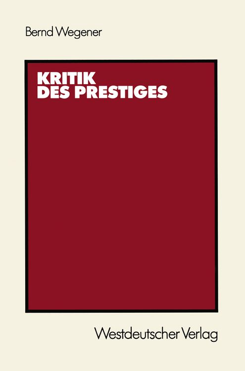 Produktbild: Kritik des Prestiges