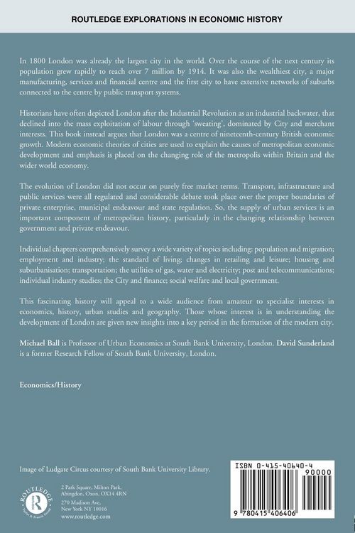 Produktbild: An Economic History of London 1800-1914
