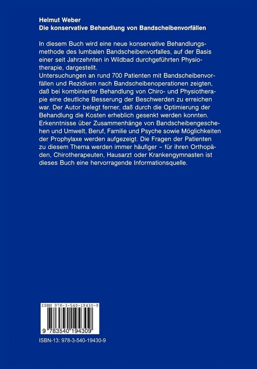 Produktbild: Die konservative Behandlung von Bandscheibenvorf&auml;llen