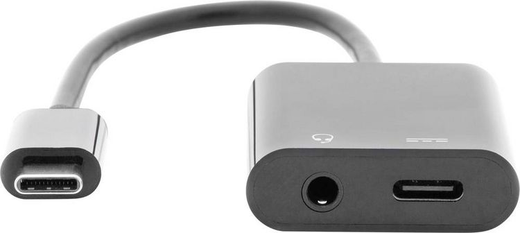Produktbild: Digitus Audio Adapterkabel [1x USB-C&reg; Stecker - 2x USB-C&reg; Buchse, Klinkenbuchse 3.5 mm] AK-300400-002-S 20.00 cm Geschirmt, doppelt geschirmt