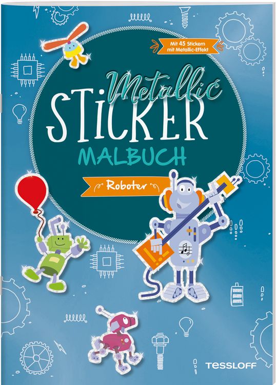 Produktbild: Metallic-Sticker Malbuch. Roboter