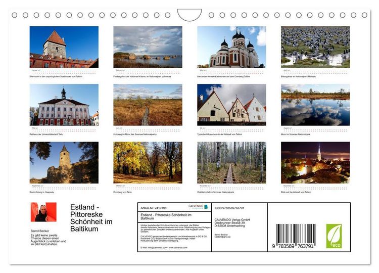 Produktbild: Estland - Pittoreske Sch&ouml;nheit im Baltikum (Wandkalender 2027 DIN A4 quer), CALVENDO Monatskalender
