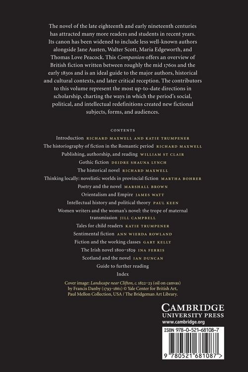 Produktbild: The Cambridge Companion to Fiction in the Romantic Period