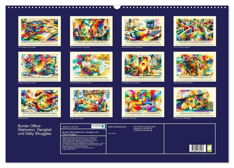 Produktbild: Bunter Office-Wahnsinn. Denglish und Daily Struggles (Wandkalender 2027 DIN A2 quer), CALVENDO Monatskalender