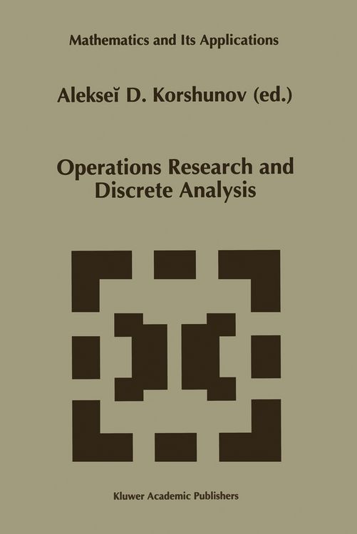 Produktbild: Operations Research and Discrete Analysis