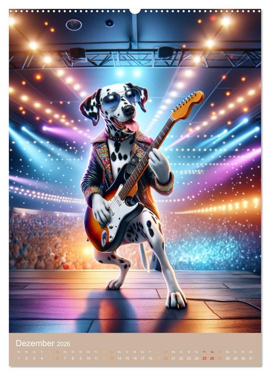 Produktbild: Rockstar Dalmatiner (Wandkalender 2026 DIN A2 hoch), CALVENDO Monatskalender