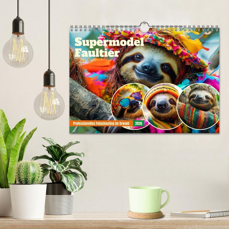Produktbild: Supermodel Faultier. Professionelles Fotoshooting im Urwald (Wandkalender 2026 DIN A4 quer), CALVENDO Monatskalender