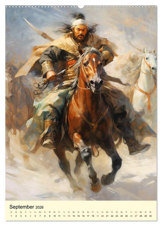 Produktbild: Fantasy-Krieger der Mongolei. Inspiriert von Dschingis Khan (Wandkalender 2026 DIN A2 hoch), CALVENDO Monatskalender