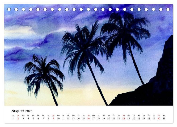 Produktbild: Landschaft in Aquarellfarbe (Tischkalender 2026 DIN A5 quer), CALVENDO Monatskalender