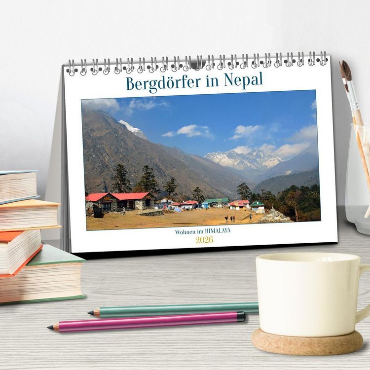 Produktbild: Wohnen im HIMALAYA (Tischkalender 2026 DIN A5 quer), CALVENDO Monatskalender