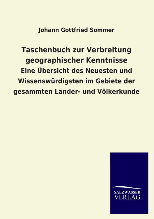 Produktbild: Taschenbuch zur Verbreitung geographischer Kenntnisse