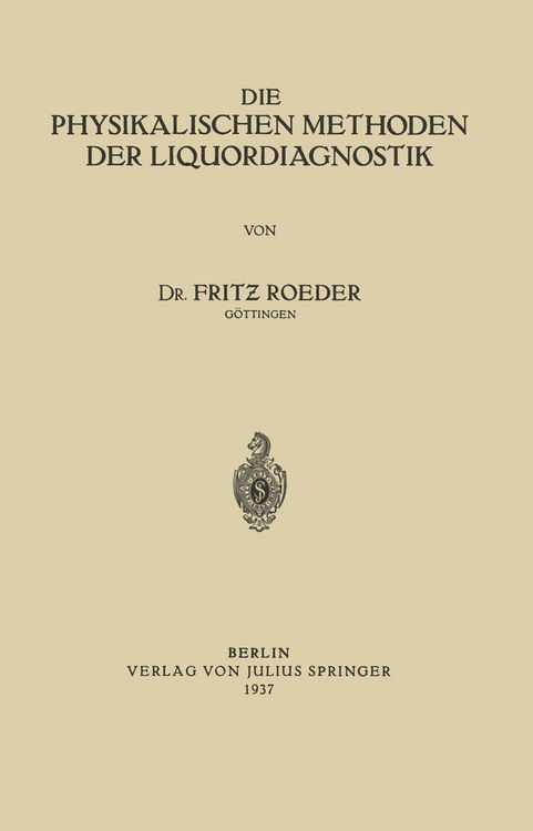 Produktbild: Die Physikalischen Methoden der Liquordiagnostik