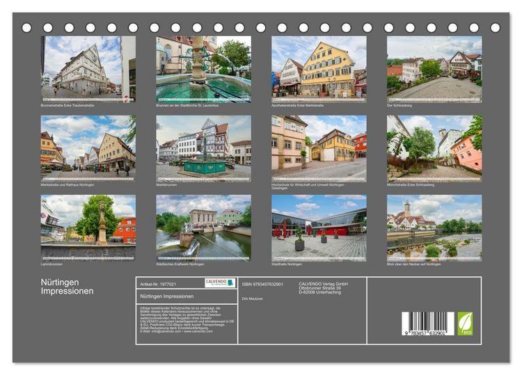 Produktbild: N&uuml;rtingen Impressionen (Tischkalender 2026 DIN A5 quer), CALVENDO Monatskalender
