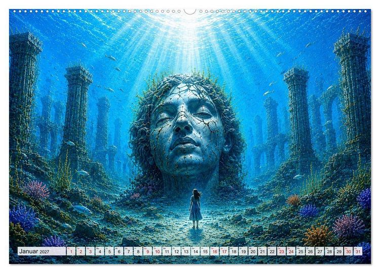 Produktbild: Versunkene Welten &ndash; Mystische Tiefen zwischen Traum und Ewigkeit (Wandkalender 2027 DIN A2 quer), CALVENDO Monatskalender