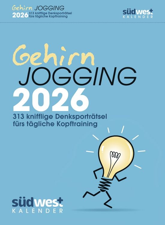 Produktbild: Gehirnjogging 2026 - 313 knifflige Denksportr&auml;tsel f&uuml;rs t&auml;gliche Kopftraining - Textabrei&szlig;kalender zum Aufstellen oder Aufh&auml;ngen