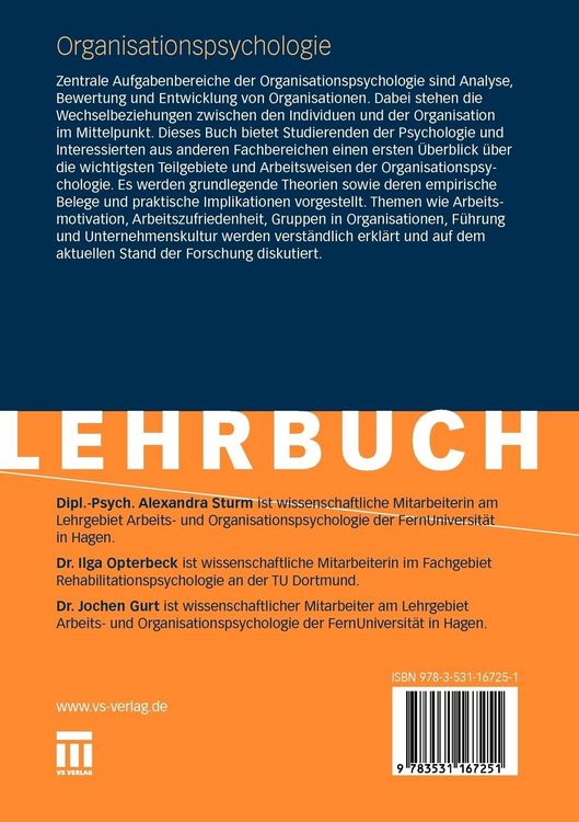 Produktbild: Organisationspsychologie