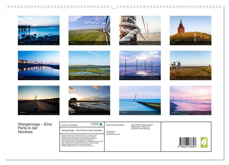 Produktbild: Wangerooge &ndash; Eine Perle in der Nordsee. (hochwertiger Premium Wandkalender 2026 DIN A2 quer), Kunstdruck in Hochglanz