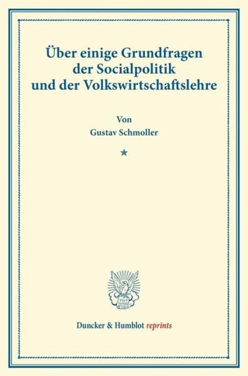 Produktbild: &Uuml;ber einige Grundfragen der Socialpolitik und der Volkswirtschaftslehre.