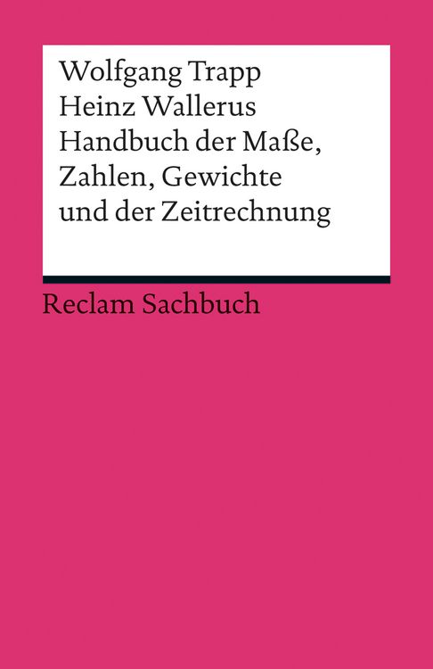 Produktbild: Handbuch der Ma&szlig;e, Zahlen, Gewichte und der Zeitrechnung