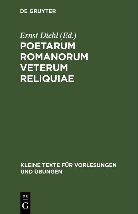 Produktbild: Poetarum Romanorum veterum reliquiae