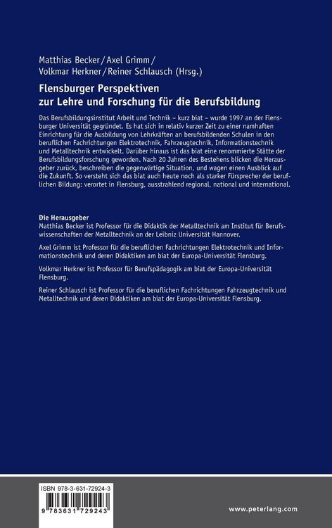 Produktbild: Flensburger Perspektiven zur Lehre und Forschung f&uuml;r die Berufsbildung