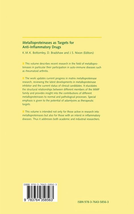 Produktbild: Metalloproteinases as Targets for Anti-Inflammatory Drugs