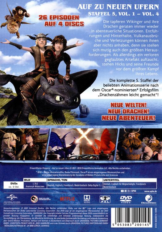 Produktbild: Dragons - Auf zu neuen Ufern - Staffel 5 [4 DVDs]