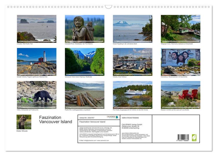 Produktbild: Faszination Vancouver Island (Wandkalender 2026 DIN A2 quer), CALVENDO Monatskalender