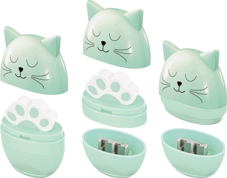 Produktbild: Doppelspitzer&Radiergummi Katzendesign