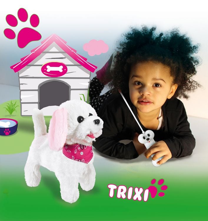 Produktbild: Jamara - RC Pl&uuml;schhund Trixi, 27 MHz, Weiss/Rosa