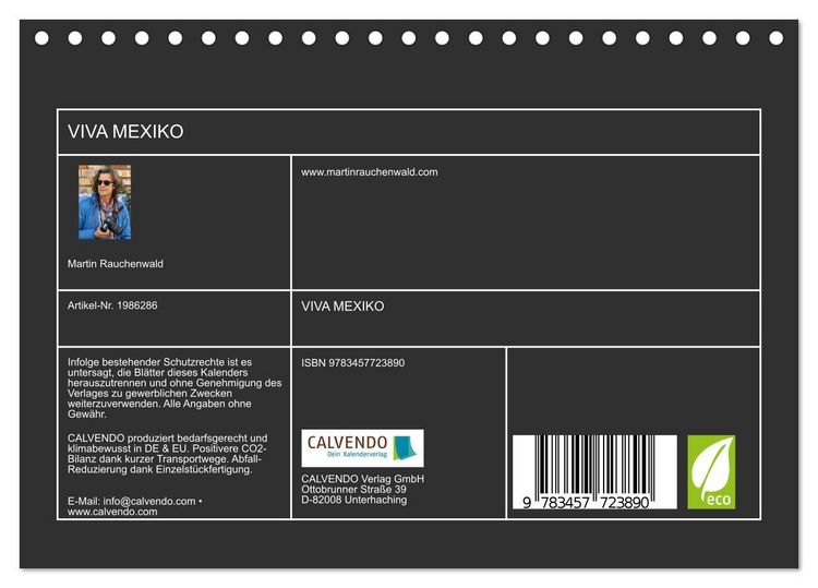 Produktbild: VIVA MEXIKO (Tischkalender 2026 DIN A5 quer), CALVENDO Monatskalender