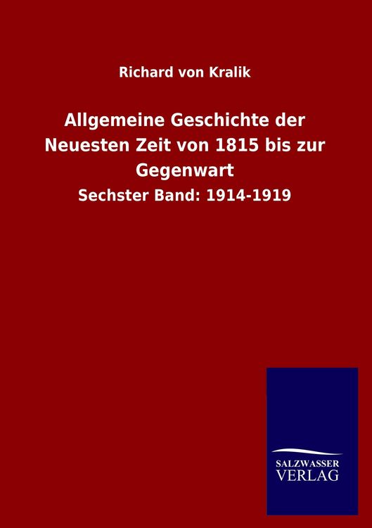 Produktbild: Allgemeine Geschichte der Neuesten Zeit von 1815 bis zur Gegenwart