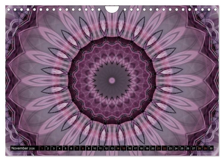 Produktbild: Energie - Mandalas, Spiritualit&auml;t durch die Farbe Lila (Wandkalender 2026 DIN A4 quer), CALVENDO Monatskalender
