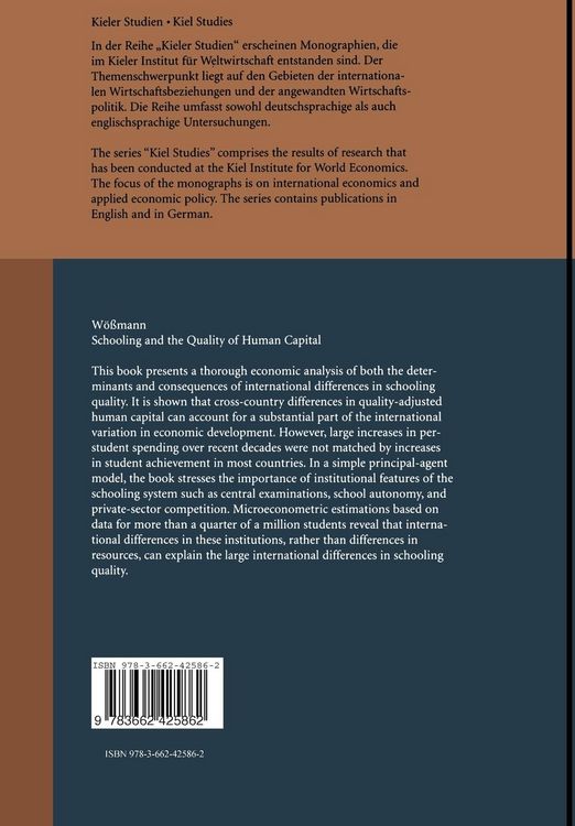 Produktbild: Schooling and the Quality of Human Capital