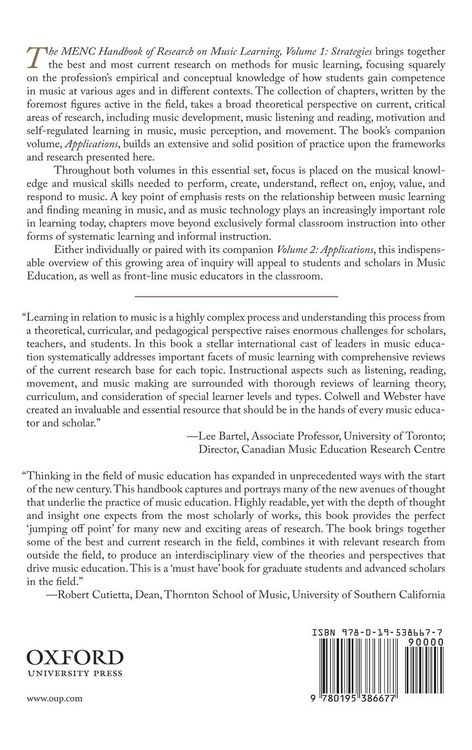 Produktbild: MENC Handbook of Research on Music Learning