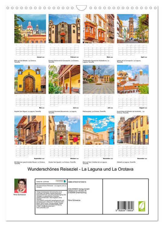 Produktbild: Wundersch&ouml;nes Reiseziel - La Laguna und La Orotava (Wandkalender 2026 DIN A3 hoch), CALVENDO Monatskalender