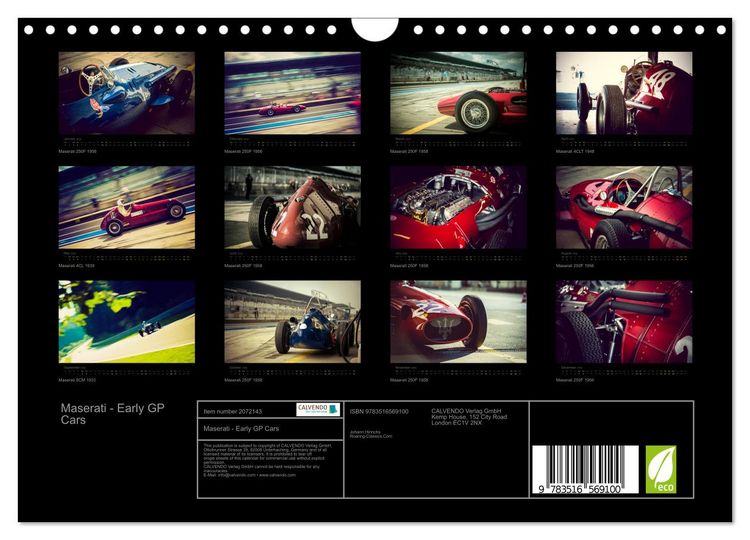 Produktbild: Maserati - Early GP Cars (Wall Calendar 2026 DIN A4 landscape), CALVENDO 12 Month Wall Calendar